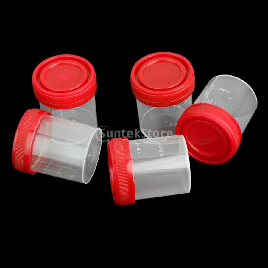 プラスチック製 耐腐食性 目盛付 滅菌 試料カップ 容器 フタ付