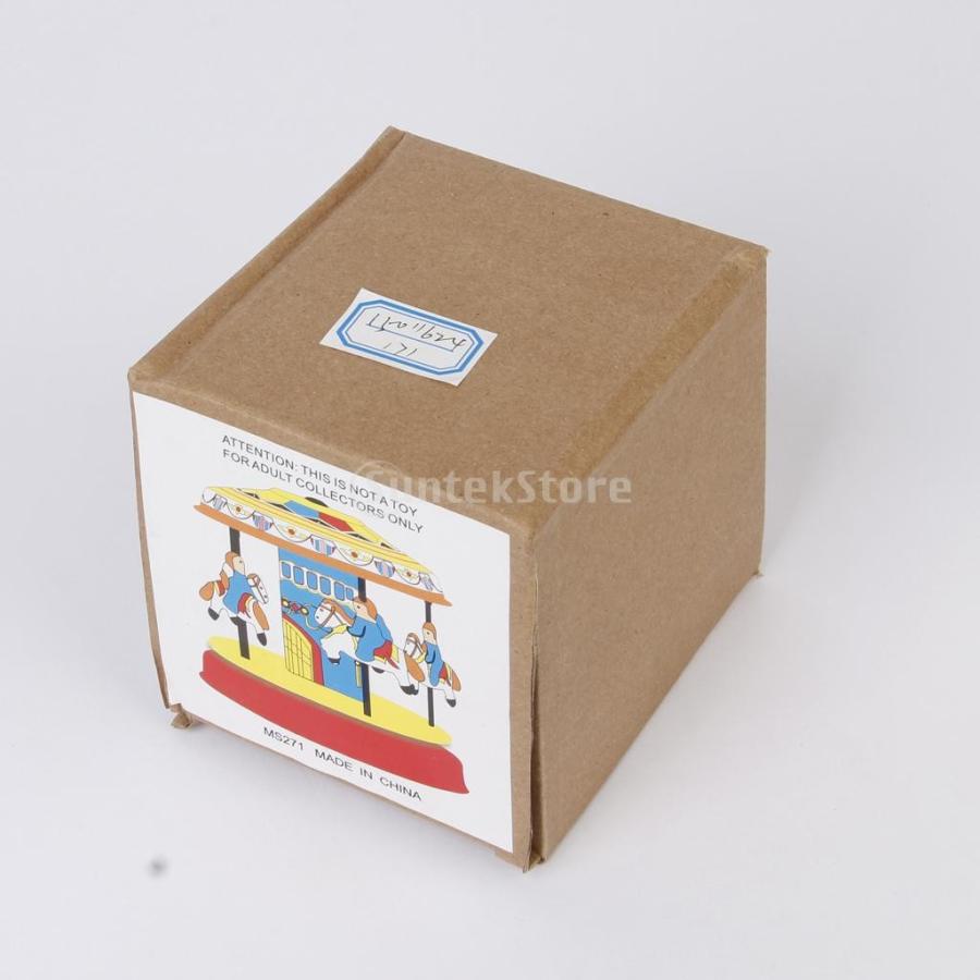 ノーブランド品ゼンマイ 仕掛け ブリキ 玩具 メリーゴーランド ティン