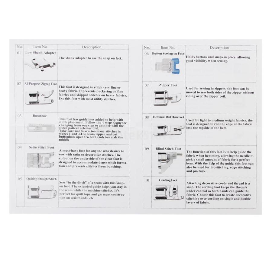 台湾輸入 ミシン 裁縫用 多機能 押さえ 押さえ足 金具 15個セット 家庭ミシン用パーツ アタッチメント｜stk-shop｜10