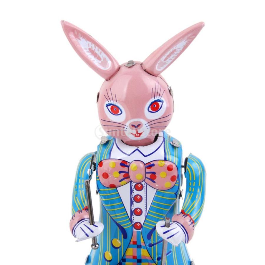 ノーブランド品 クラシック レトロ おもちゃ 玩具 コレクション 飾り 装飾 機械式 贈り物 おもちゃ ねじまき式 ぜんまい仕掛け ウサギのドラマー｜stk-shop｜03