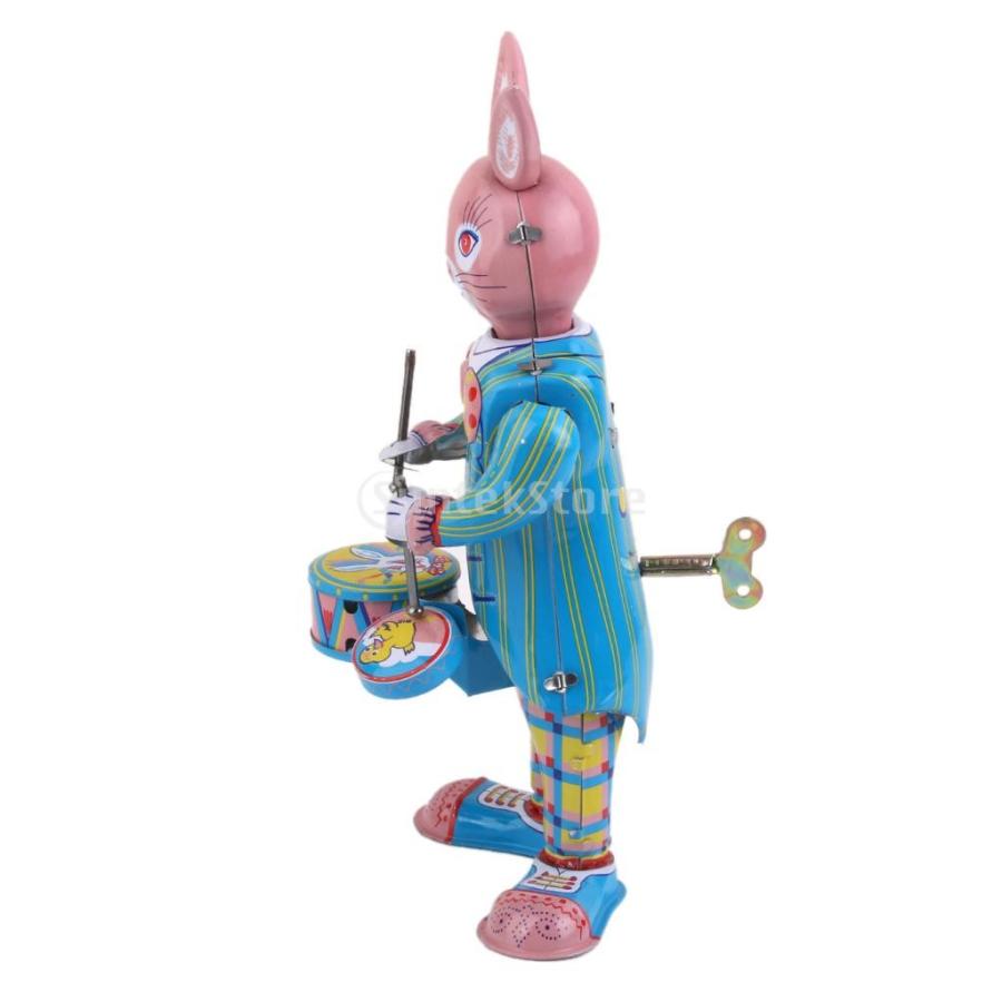 ノーブランド品 クラシック レトロ おもちゃ 玩具 コレクション 飾り 装飾 機械式 贈り物 おもちゃ ねじまき式 ぜんまい仕掛け ウサギのドラマー｜stk-shop｜05