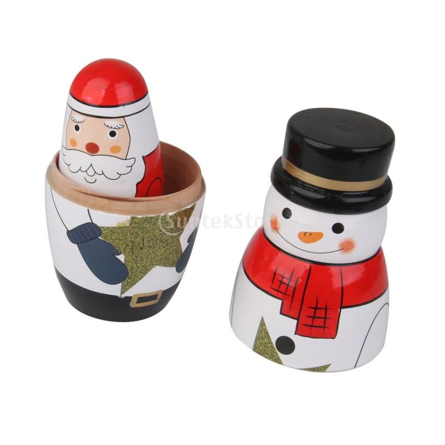 マトリョーシカ ロシア 人形 木製 5層 クリスマス 工芸 民芸品 装飾