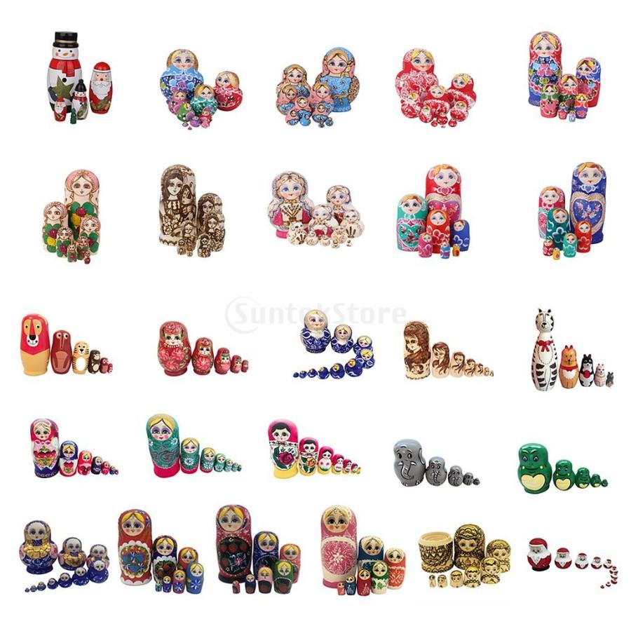 マトリョーシカ ロシア 人形 木製 5層 クリスマス 工芸 民芸品 装飾