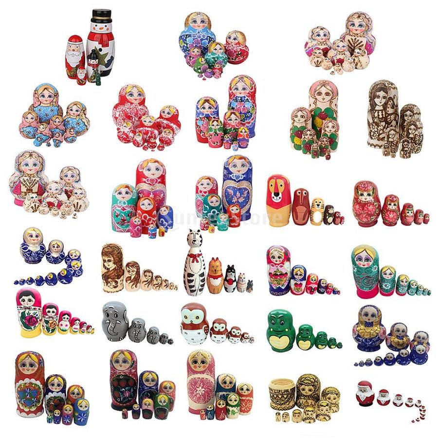 マトリョーシカ ロシア 人形 木製 5層 クリスマス 工芸 民芸品 装飾