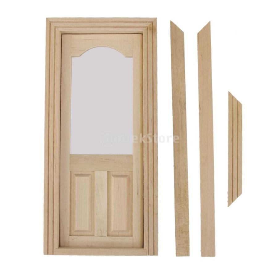 ノーブランド品 1/12サイズ ドールハウス用 ミニチュア 木製 ドア