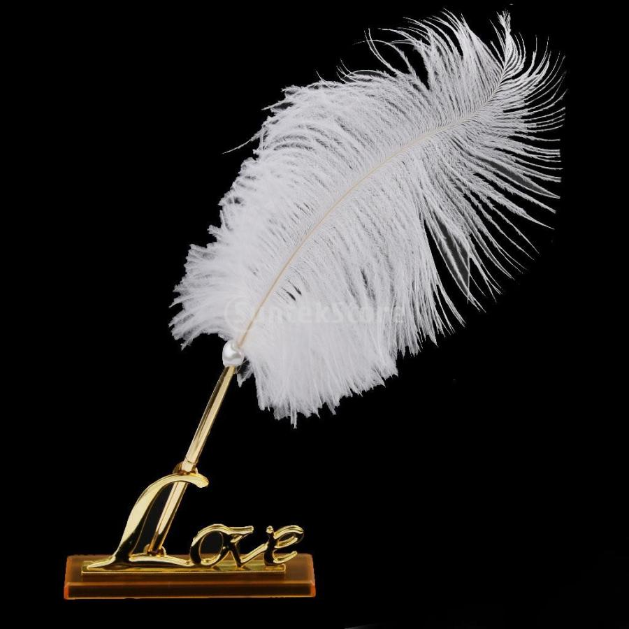 金と白い羽署名ペンは金属愛ホルダー結婚式のペンセットメッキ 19341537 Stkショップ 通販 Yahoo ショッピング