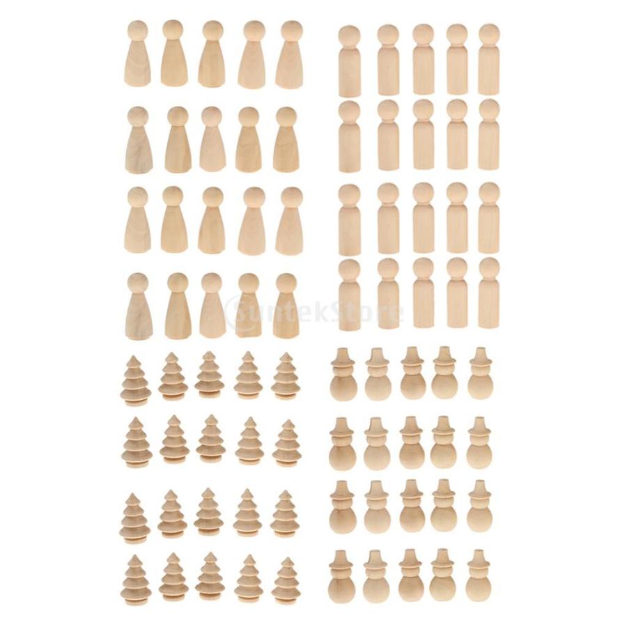 木製 ペグ 人形 スノーマン ツリー 男性 女性のデザイン Diy 工芸品 ケーキトッパー 手作り 記念品 贈り物 全２セット セット１ 80個 Stkショップ 通販 Yahoo ショッピング
