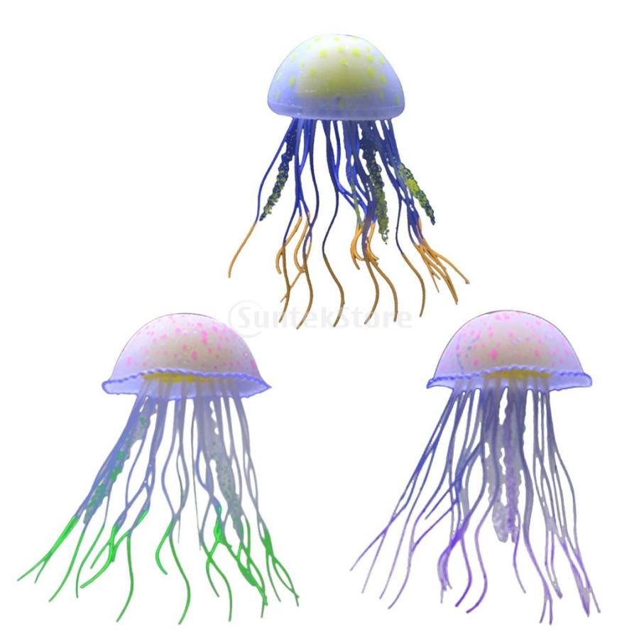 水槽 水族館 魚タンク シリコーン製 無毒 フローティング 人工クラゲ オーナメント 夜 輝い 装飾 3個 セット Stkショップ 通販 Yahoo ショッピング