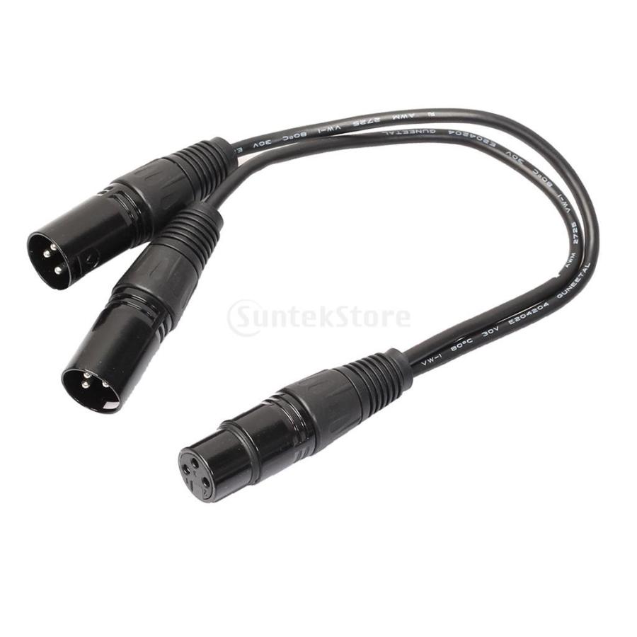 XLR コネクター マイクケーブル 3ピン デュアルオス-メス プラグ Y