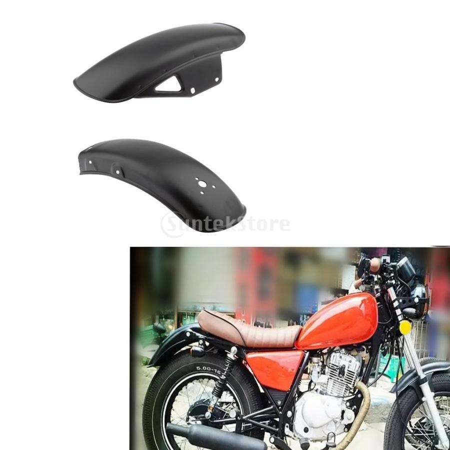 スズキGN125 GN250用 ブラック オートバイ フロント リア フェンダー