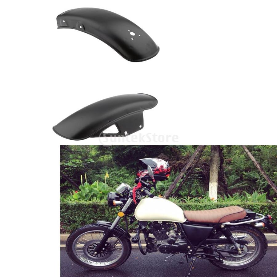 スズキGN125 GN250用 ブラック オートバイ フロント リア フェンダー