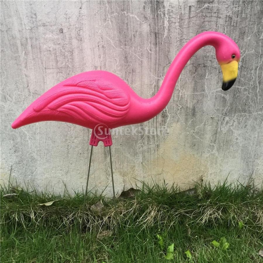 フラミンゴの置物(2個) ガーデンオーナメント 庭の装飾 芝生