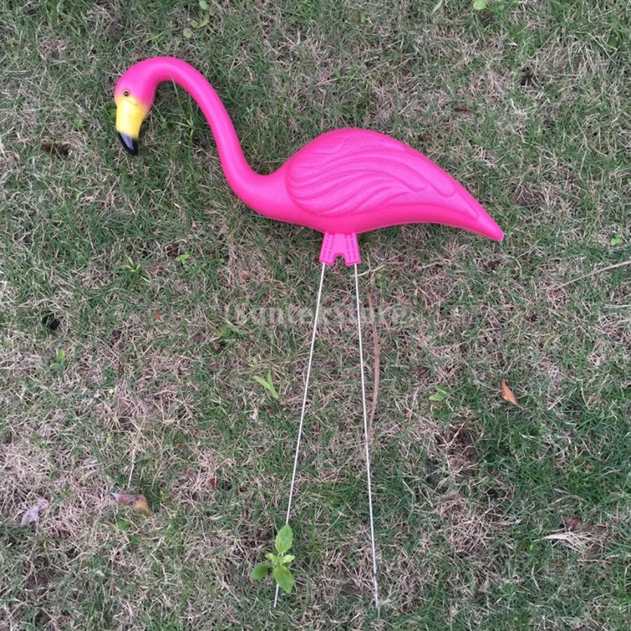 フラミンゴの置物(2個) ガーデンオーナメント 庭の装飾 芝生
