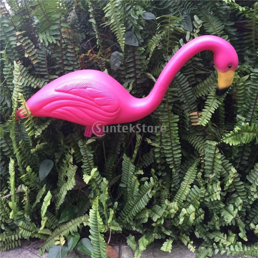 フラミンゴの置物(2個) ガーデンオーナメント 庭の装飾 芝生