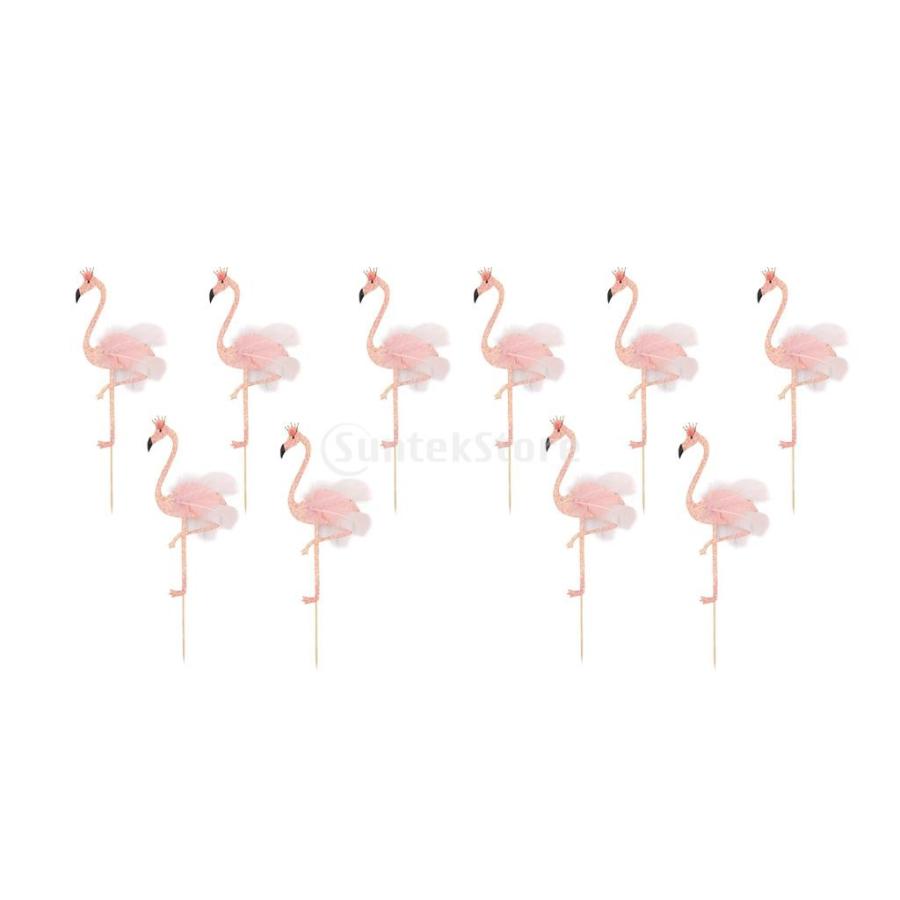 10個 ケーキトッパー ケーキトッピング キラキラ かわいい ペーパーフラミンゴ 誕生日ケーキのトッパー デコレーション Stkショップ 通販 Yahoo ショッピング