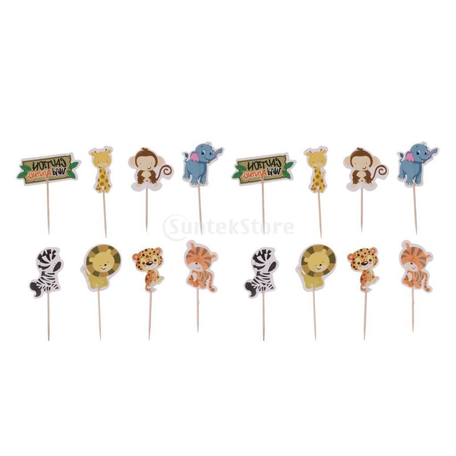 約48個 ケーキトッパー カップケーキピック 動物柄 可愛い ケーキピック ウェディング ベビーシャワー 装飾 Stkショップ 通販 Yahoo ショッピング
