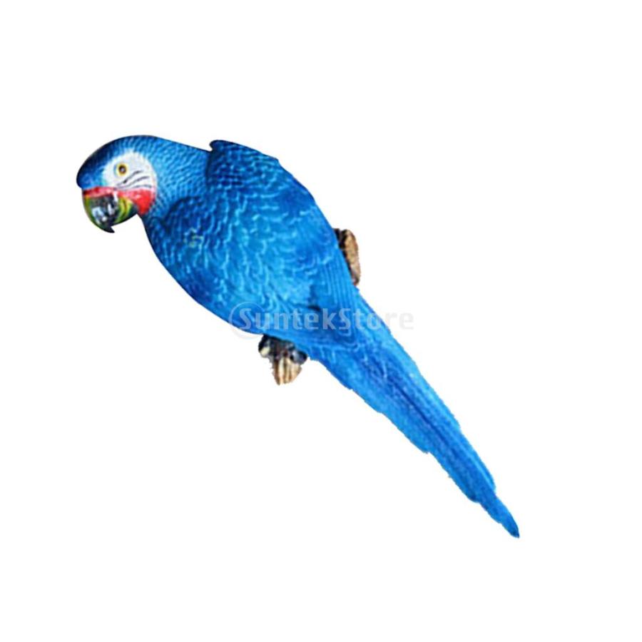 オウム 現実的 鳥の置物 2個/3個入 動物モデル 庭の装飾 屋外 インテリア 樹脂製 全4種セット ギフト - 38cmx2(緑+青)|stk-shop|12