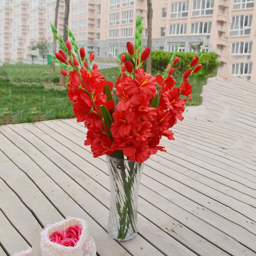 2ピース人工シミュレーショングラジオラスの花の茎の結婚式の家の装飾d Stkショップ 通販 Yahoo ショッピング