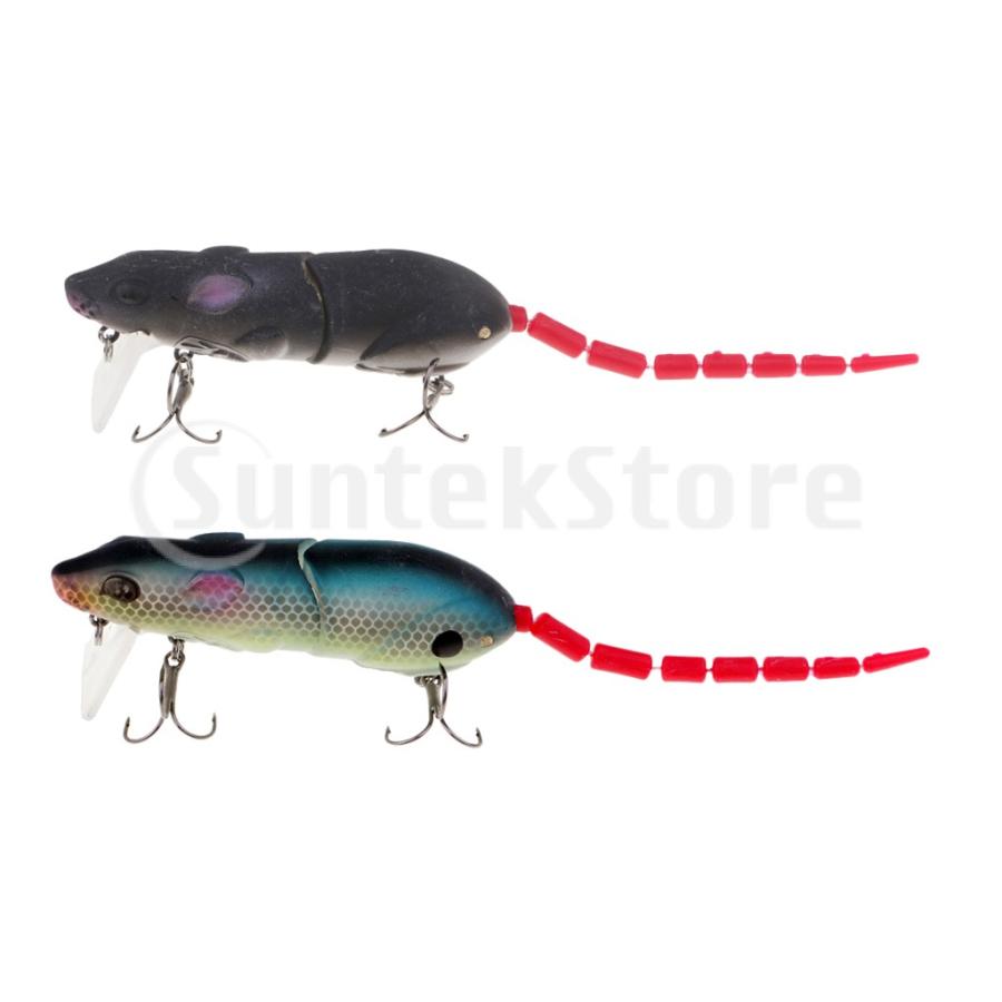 2本のマルチジョイントテールマウスラット釣りは トップウォータールアーの柔らかいバスの餌を誘惑する Stkショップ 通販 Yahoo ショッピング