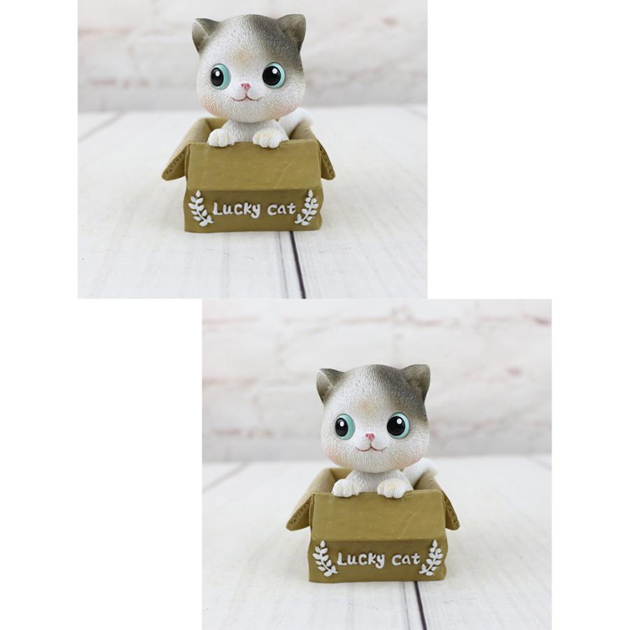 2ピース 個かわいい漫画招き猫うなずくフィギュア人形おもちゃ家の装飾車の装飾 Stkショップ 通販 Yahoo ショッピング