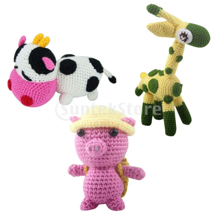3セットdiy動物かぎ針編みキットキッズ初心者手編みぬいぐるみ Stkショップ 通販 Yahoo ショッピング