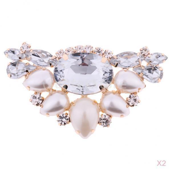 キラキラ クリスタル パール 花 シューズクリップ 靴飾り パンプス バッグ アクセサリー 着脱式 2個入 激安通販