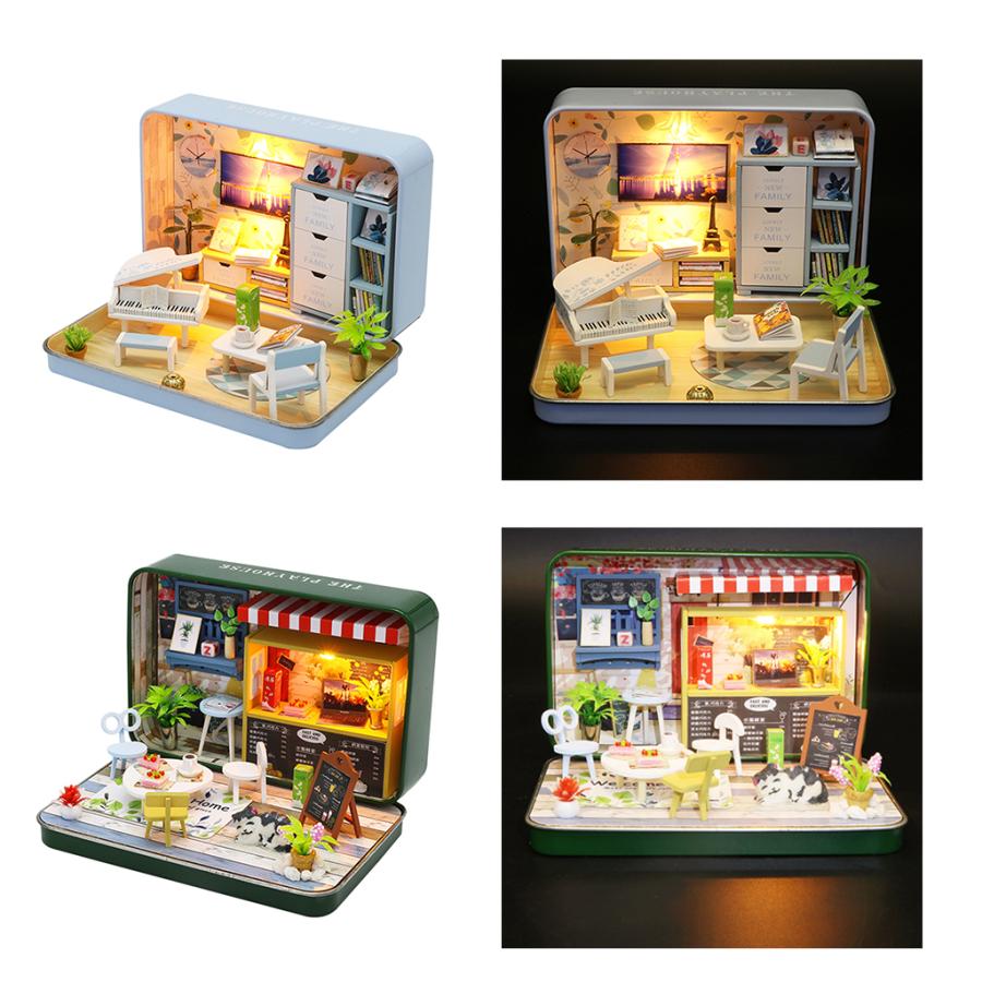 ドールハウス ミニチュア 家具セット ハピネスシアター サマーシアター 手作りキット Diy おもちゃ 毎日続々入荷 2点