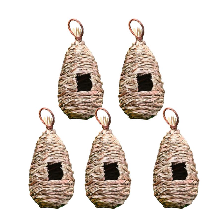 新作送料無料 5ピース 個天然手織りわら鳥の巣 オウムのための鳥のスイング玩具オカメインコインコアフリカ灰色オウムコンゴウインコ Wantannas Go Id