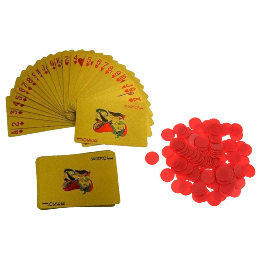 トランプのポーカーゲームセットは 100ピース 個のカウンターが付いた54枚のカードをおもちゃにします Stkショップ 通販 Yahoo ショッピング