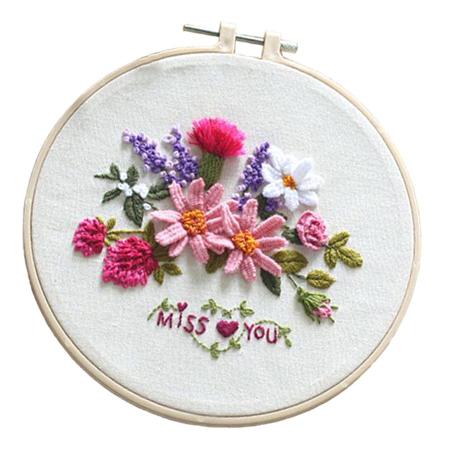 パンチニードル 刺繍スターターキット 花柄 DIYクラフト 初心者
