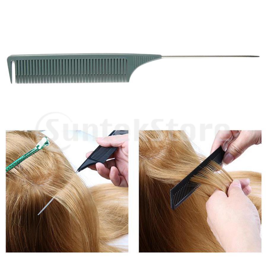 【美容師国家試験道具】ヘアスタイリングコームセット ヘアコーム セットコーム 櫛 金属ピン 細歯 ヘアカラーコーム ヘア