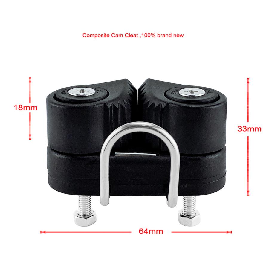 最大67 Offクーポン 6xアルミニウムヨット2列ボールベアリングカムクリート リーディングリング付き ブラック Wantannas Go Id