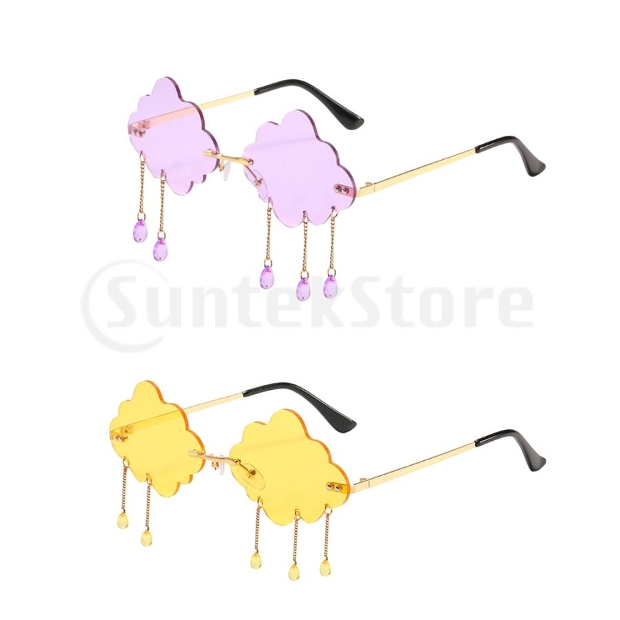 2xファッションリムレスサングラス女性ヴィンテージ雲タッセルパンクグラスuv400 Stkショップ 通販 Yahoo ショッピング