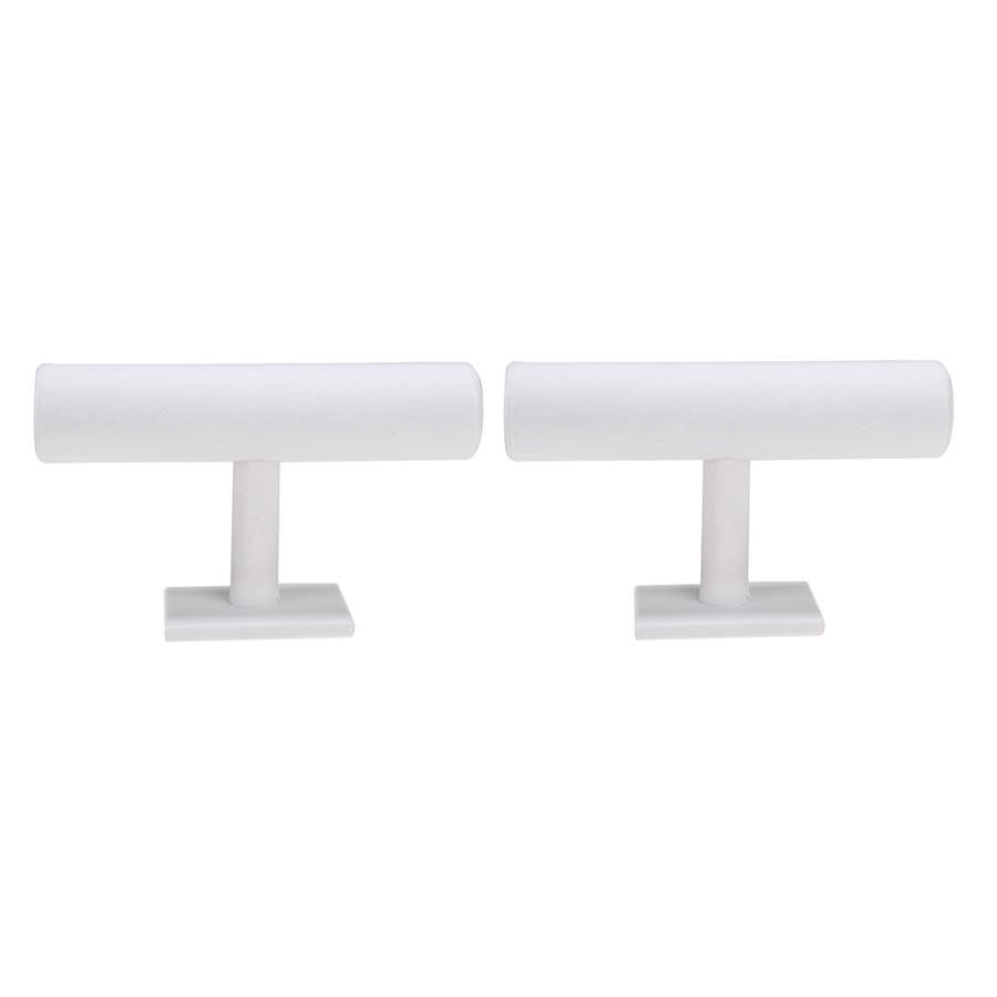 2本のtバージュエリーブレスレットバングルウォッチディスプレイスタンドホルダーホワイト 激安店舗