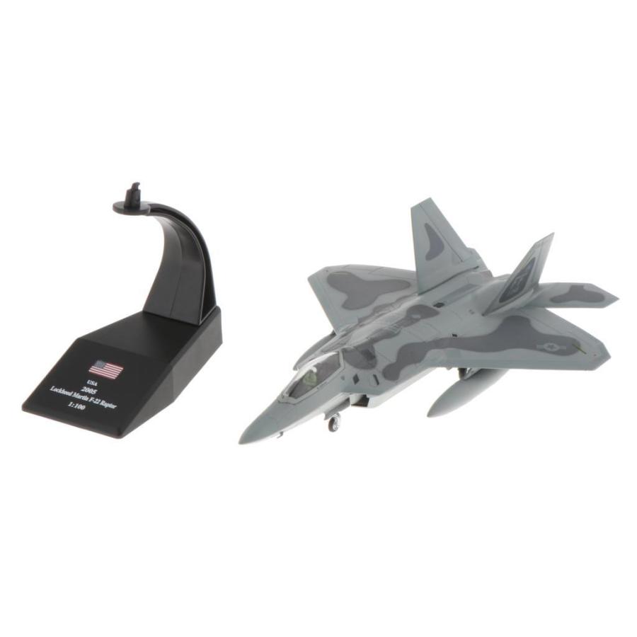 2個セット1/100スケール軍用機F-22戦闘機ダイキャストモデル : STK