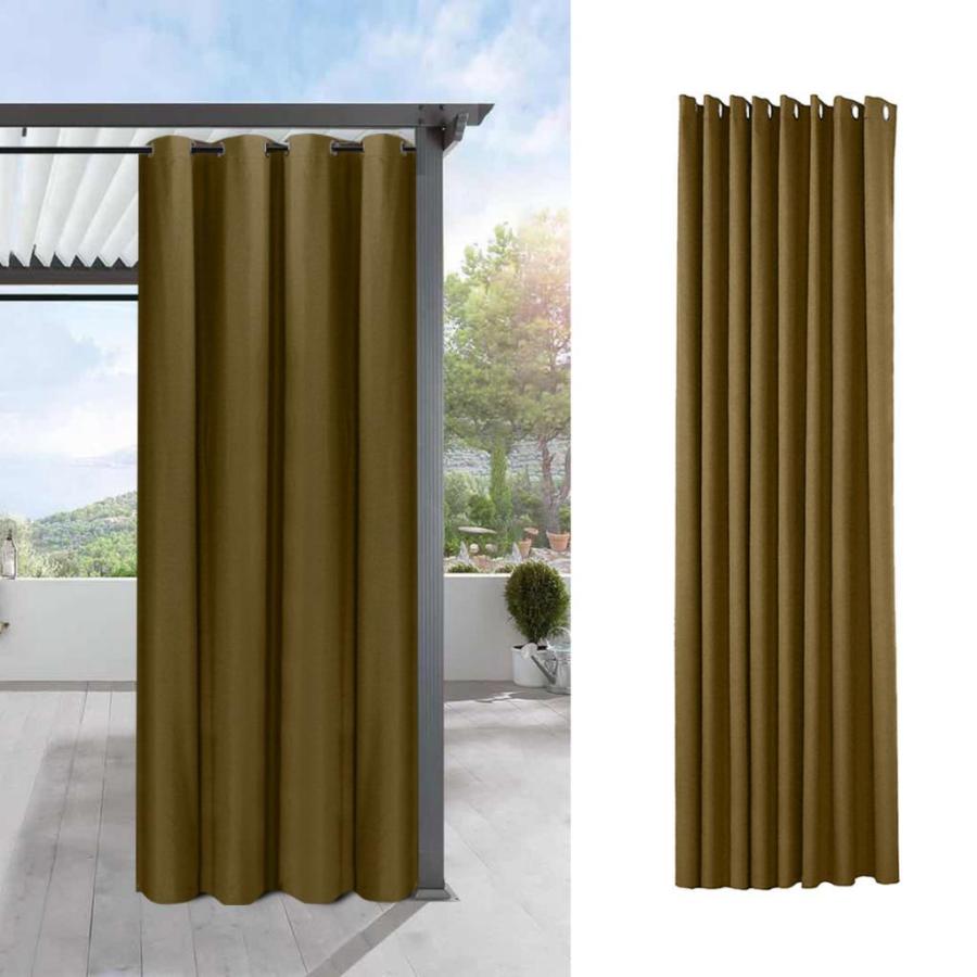 2x屋外用カーテンガーデンパティオパビリオンビーチのバルーン134x210cmコーヒー