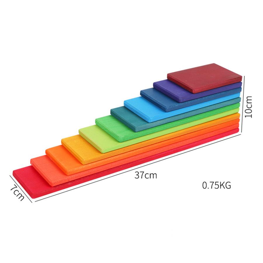 日本正規代理店品 ペグ人形モンテッソーリおもちゃで手作りの木製レインボービルディングブロック Materialworldblog Com