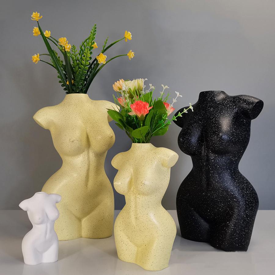樹脂女性の体の花瓶アート植物ポット女性の彫像飾りの装飾 : STK