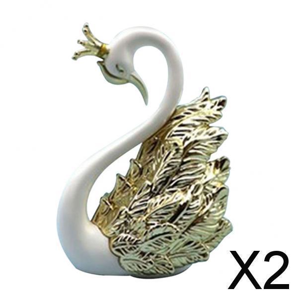 豊富な品 最大61％オフ 卓上棚のワインキャビネットのための2xResin白鳥の彫像の置物の装飾品