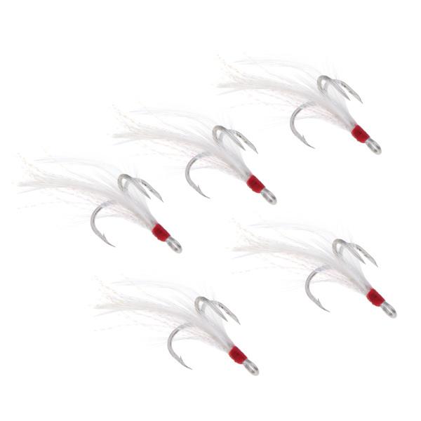 上品 フェザーフック付き2xtrebleシャープフィッシングベイトホワイトカーボンスチールフィッシュフック2 Supplystudies Com