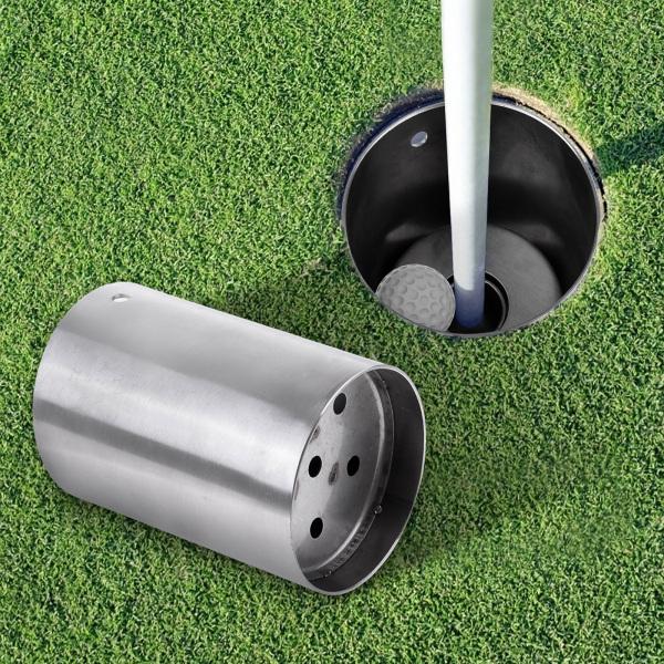 2xステンレススチールゴルフグリーンホールカップ練習支援パター