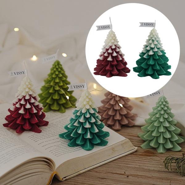 クリスマスツリーワックスの香りのキャンドルクリエイティブカーブ家の装飾支柱白赤 クリスマスツリーワックスの香りのキャンドルクリエイティブカー かわいい新作