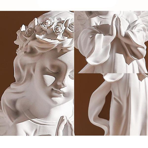 樹脂製の祈りの天使の置物の像クリスマスの家の装飾の高さ2個 : STK