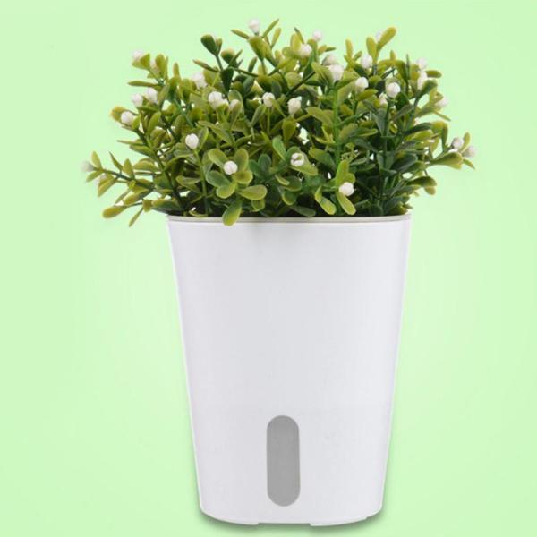 3x怠惰な植木鉢自己散水プランター植木鉢ホームガーデンバルコニーの装飾|stk-shop|09