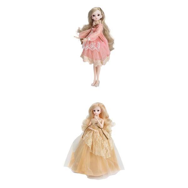 2個30cm女の子人形おもちゃ可動関節ファッションドレスアップ人形おもちゃ 年末のプロモーション 本物