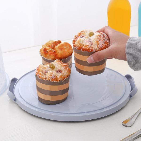 4ピースプラスチックケーキボックスラウンドケーキ収納キャリア
