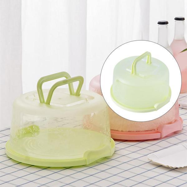 4ピースプラスチックケーキボックスラウンドケーキ収納キャリア
