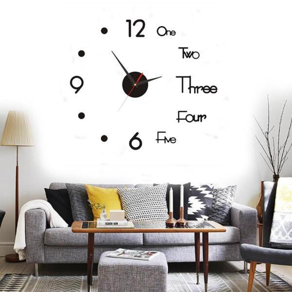 3xDIY大きな壁掛け時計モダンな3Dウォールステッカー時計サイレントリビングルームの装飾S｜stk-shop｜02