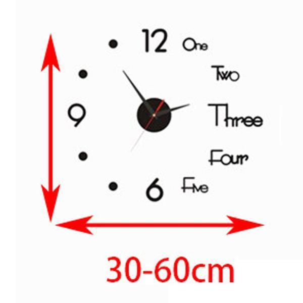 3xDIY大きな壁掛け時計モダンな3Dウォールステッカー時計サイレントリビングルームの装飾S｜stk-shop｜03