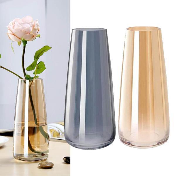 2pcガラス花瓶クリスタルホームオフィス背の高い花瓶ホルダー飾りスモーキー Stkショップ 通販 Yahoo ショッピング